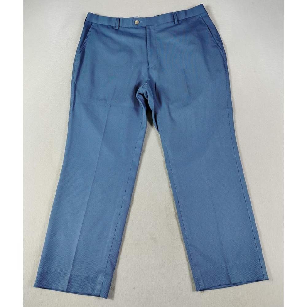 Peter Millar Pants Mens 36‎ Blue Wicking Golf Performance Khakis Houndstooth